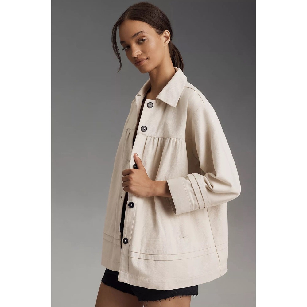 Anthropologie Maeve Collared Swing Jacket Size XL Indie Sleeze Oversized Artsy
